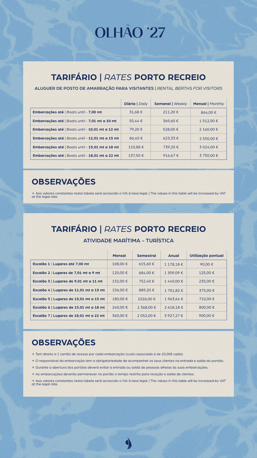 Porto de Recreio - Tarifário 1