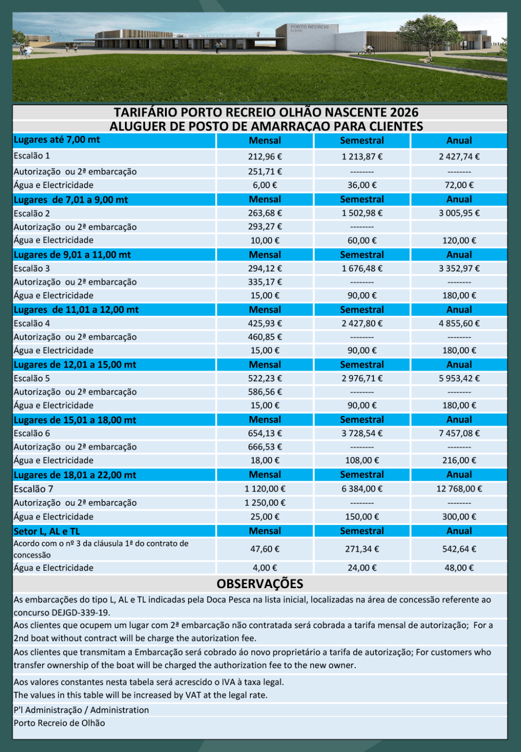 Porto de Recreio - Tarifário 4